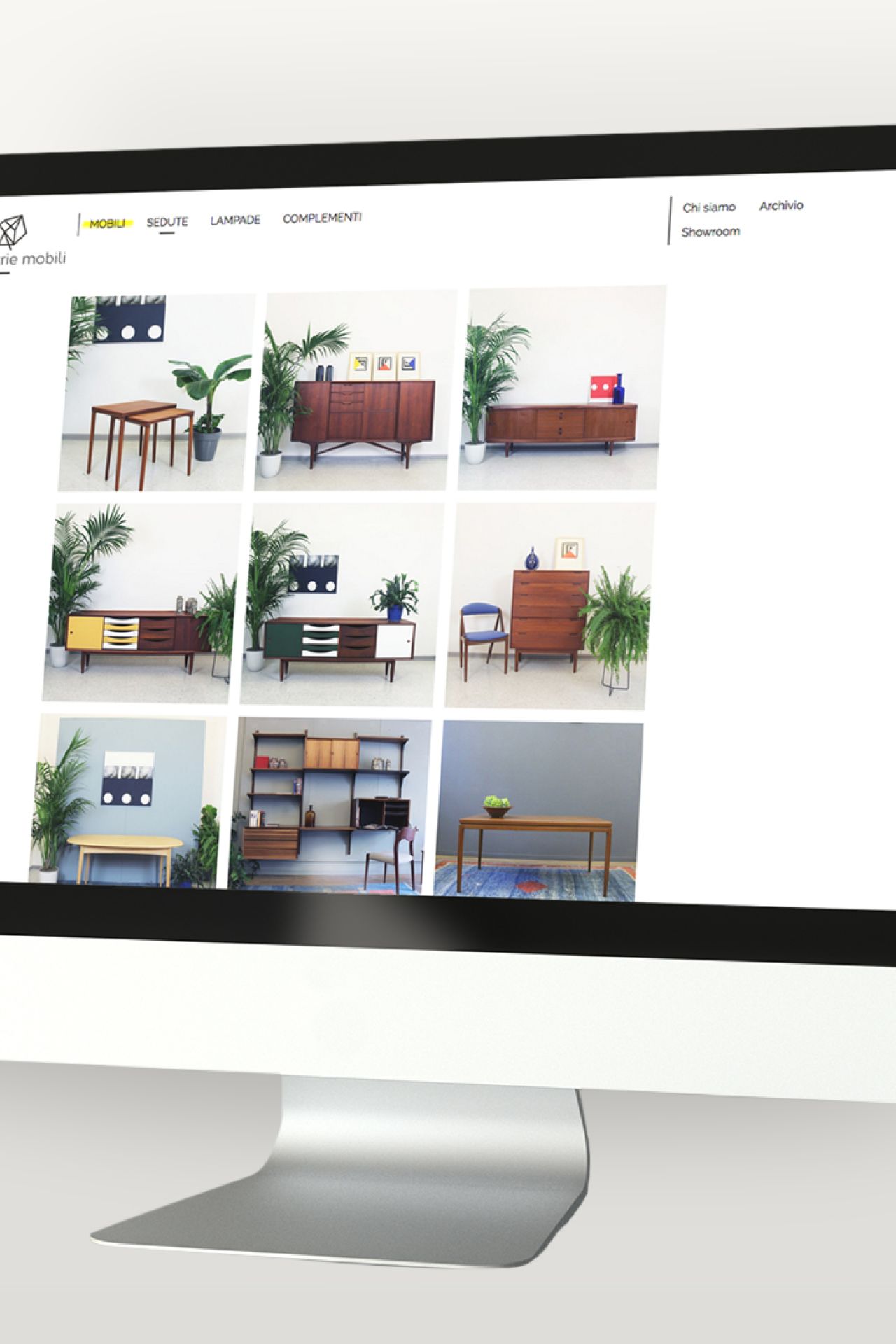 Visualizzazione dei prodotti Geometrie Mobili sul sito web