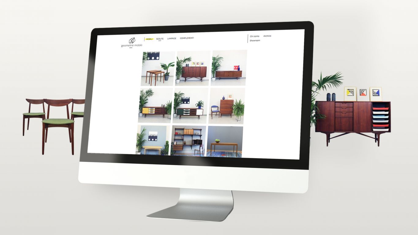 Visualizzazione dei prodotti Geometrie Mobili sul sito web