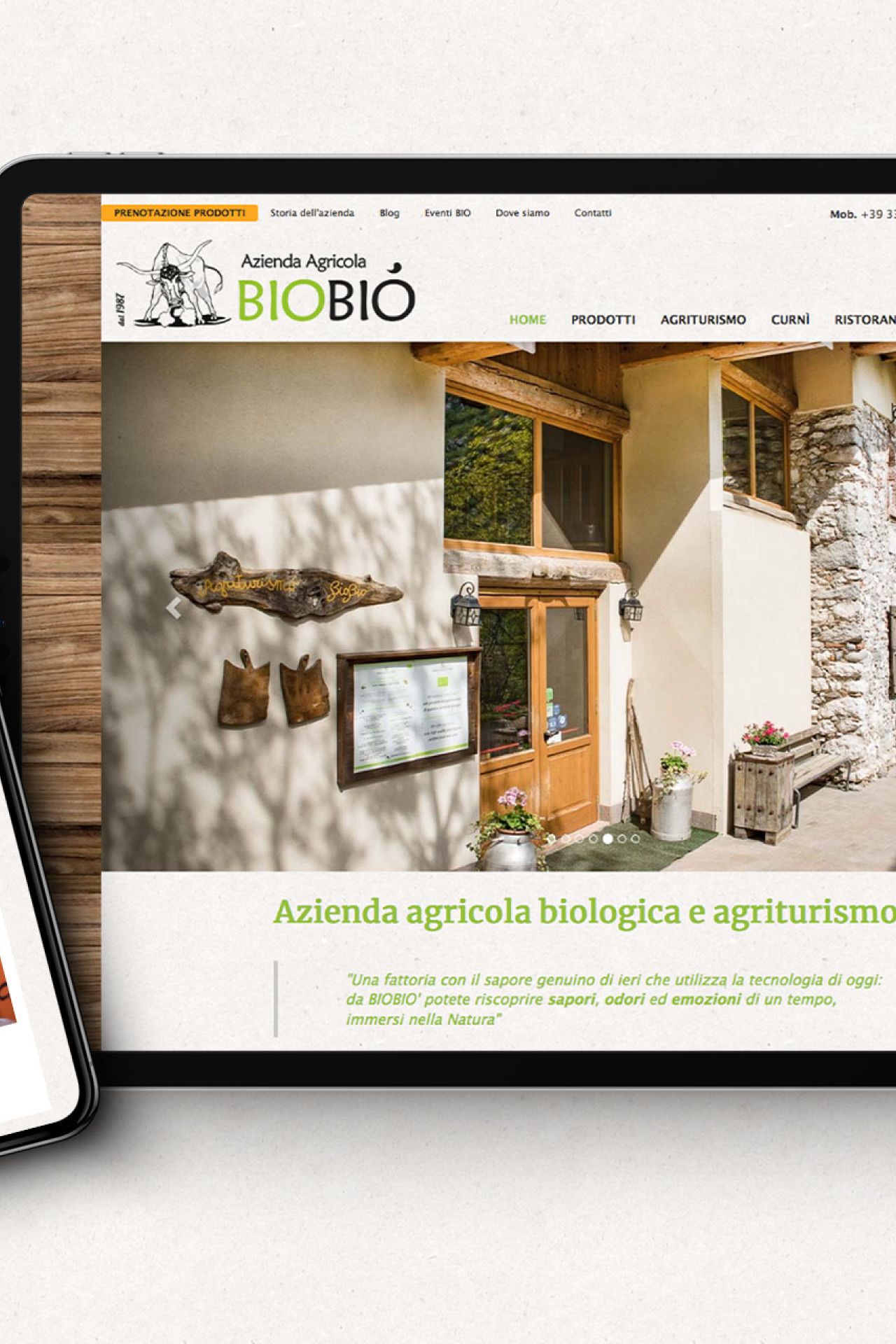 Sito web e app personalizzata per l'azienda agricola BioBio'