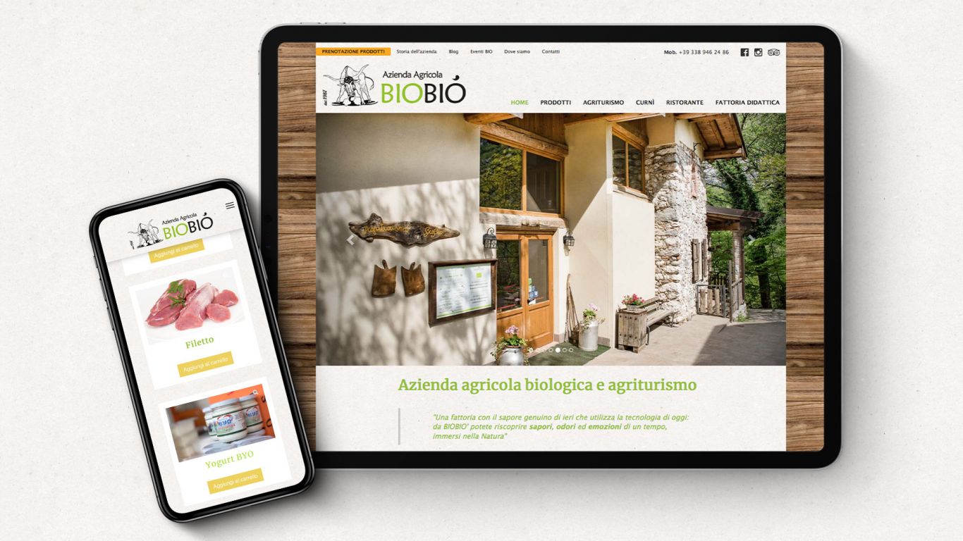 Sito web e app personalizzata per l'azienda agricola BioBio'